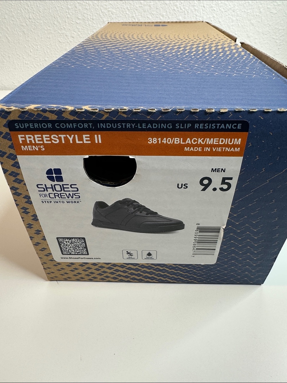 Shoes For Crews Men's Black Freestyle II Low-Profile Slip-Resistant Sneakers
